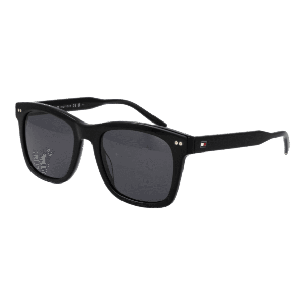 Tommy Hilfiger Rechteck Sonnenbrille TH 2184/S 52807IR in Schwarz – 45° Seitenansicht