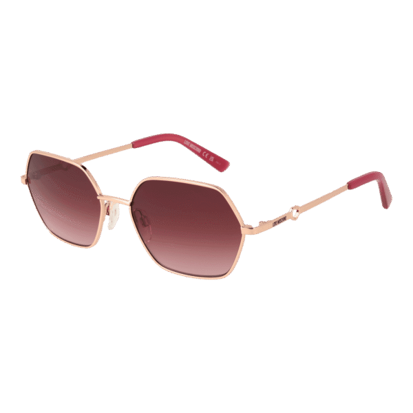 Moschino Love Quadrat Sonnenbrille MOL084/S 56DDBUQ in Rosé Gold – 45° Seitenansicht