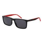 Hugo Rechteck Sonnenbrille HG 1337/S 58807IR in Schwarz – 45° Seitenansicht