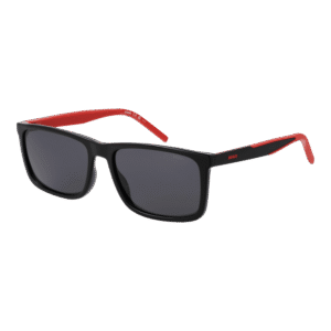 Hugo Rechteck Sonnenbrille HG 1337/S 58807IR in Schwarz – 45° Seitenansicht