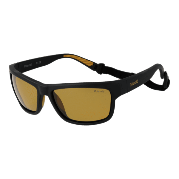 Polaroid Vollrand Sonnenbrille PLD 7031/S 59PGCMU in Schwarz – 45° Seitenansicht