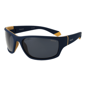 Polaroid Rechteck Sonnenbrille PLD 2135/S 642FNC3 in Blau – 45° Seitenansicht