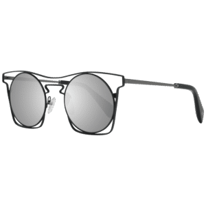 Yohji Yamamoto Quadrat Sonnenbrille YY7005 49002 in Blau – 45° Seitenansicht