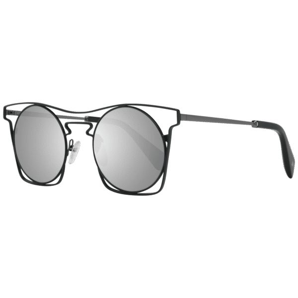 Yohji Yamamoto Quadrat Sonnenbrille YY7005 49002 in Blau – 45° Seitenansicht