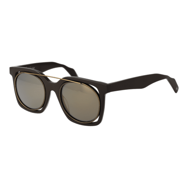 Yohji Yamamoto Browline Sonnenbrille YY7008 49115 in Braun – 45° Seitenansicht