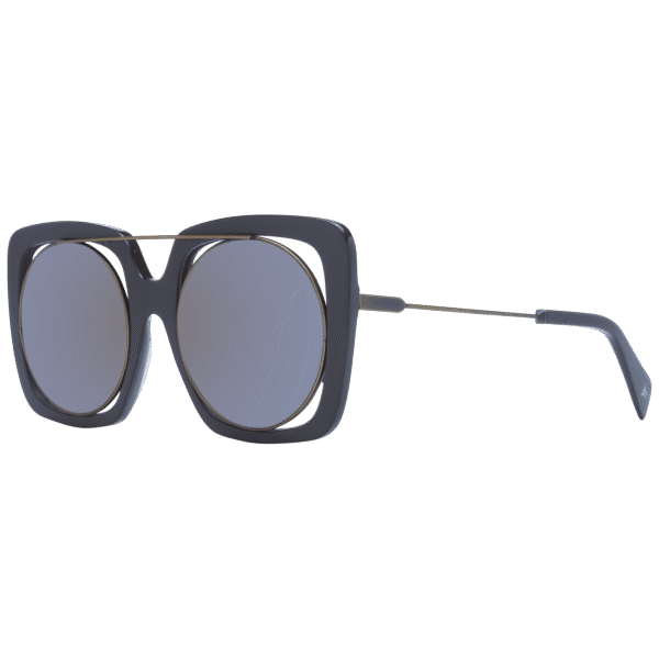 Yohji Yamamoto Rund Sonnenbrille YY7009 53115 in Braun – 45° Seitenansicht