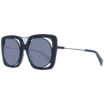 Yohji Yamamoto Rund Sonnenbrille YY7009 53002 in Schwarz – 45° Seitenansicht