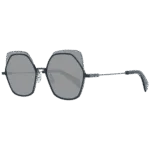 Yohji Yamamoto Geometric Sonnenbrille YY7031 52031 in Schwarz – 45° Seitenansicht