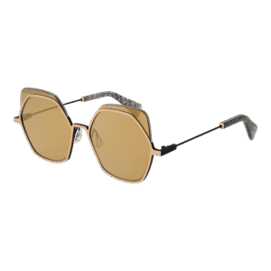 Yohji Yamamoto Geometric Sonnenbrille YY7031 52479 in Gold – 45° Seitenansicht