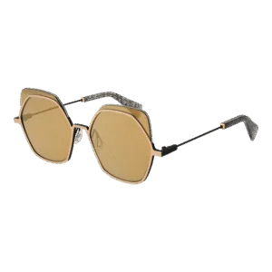 Yohji Yamamoto Geometric Sonnenbrille YY7031 52479 in Gold – 45° Seitenansicht