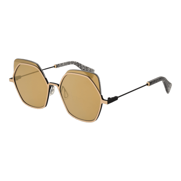 Yohji Yamamoto Geometric Sonnenbrille YY7031 52479 in Gold – 45° Seitenansicht