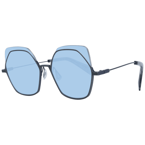 Yohji Yamamoto Geometric Sonnenbrille YY7031 52902 in Gunmetal – 45° Seitenansicht