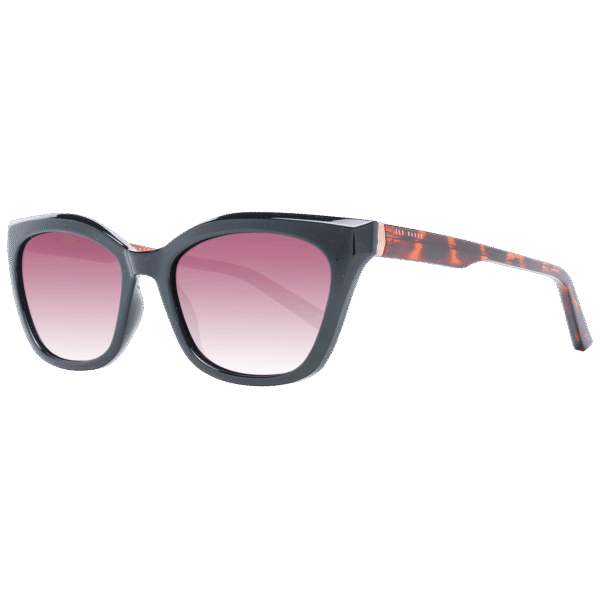Ted Baker Katzenaugen Sonnenbrille TB1639 55001 in Schwarz – 45° Seitenansicht
