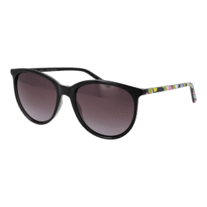 Ted Baker Rund Sonnenbrille TB1647 57001 in Schwarz – 45° Seitenansicht
