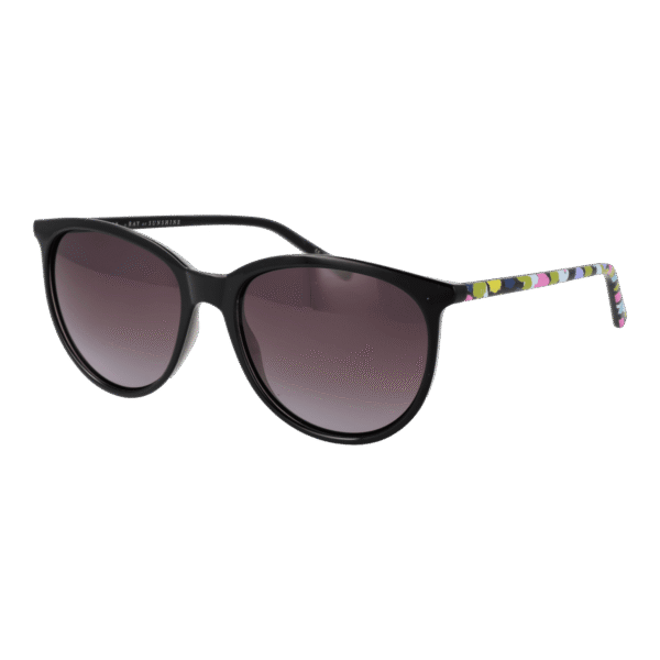 Ted Baker Rund Sonnenbrille TB1647 57001 in Schwarz – 45° Seitenansicht