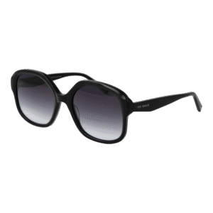 Ted Baker Quadrat Sonnenbrille TB1685 55001 in Schwarz – 45° Seitenansicht