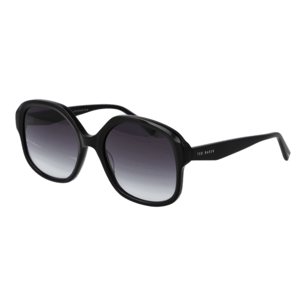 Ted Baker Quadrat Sonnenbrille TB1685 55001 in Schwarz – 45° Seitenansicht