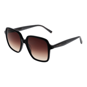 Ted Baker Quadrat Sonnenbrille TB1688 52001 in Schwarz – 45° Seitenansicht