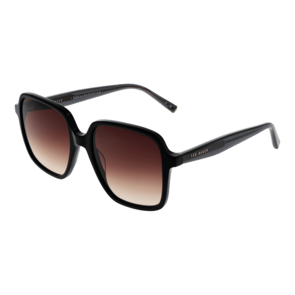 Ted Baker Quadrat Sonnenbrille TB1688 52001 in Schwarz – 45° Seitenansicht