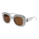 Benetton Rund Sonnenbrille BE5067 51813 in Weiß – 45° Seitenansicht