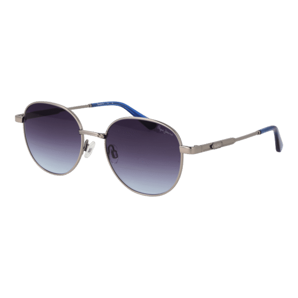 Pepe Jeans Rechteck Sonnenbrille PJ5213 52910 in Silber – 45° Seitenansicht
