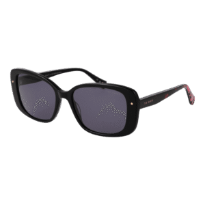 Ted Baker Rechteck Sonnenbrille TB1740 56001 in Schwarz – 45° Seitenansicht