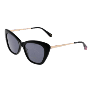 Ted Baker Katzenaugen Sonnenbrille TB1742 53001 in Schwarz – 45° Seitenansicht