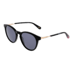 Ted Baker Rund Sonnenbrille TB1746 51001 in Schwarz – 45° Seitenansicht