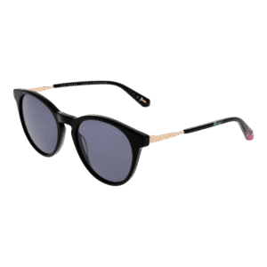 Ted Baker Rund Sonnenbrille TB1746 51001 in Schwarz – 45° Seitenansicht