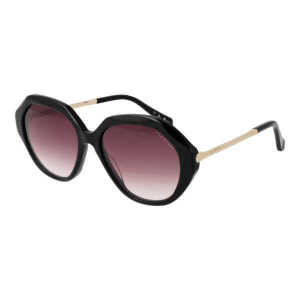 Ted Baker Rechteck Sonnenbrille TB1731 54001 in Schwarz – 45° Seitenansicht