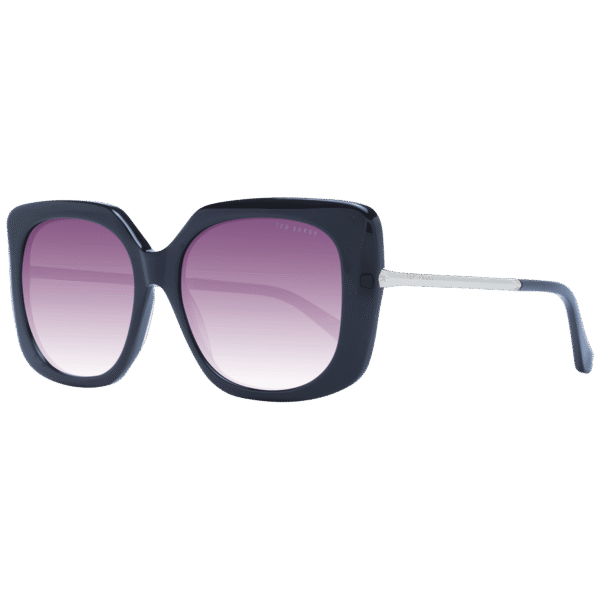 Ted Baker Quadrat Sonnenbrille TB1732 54001 in Schwarz – 45° Seitenansicht