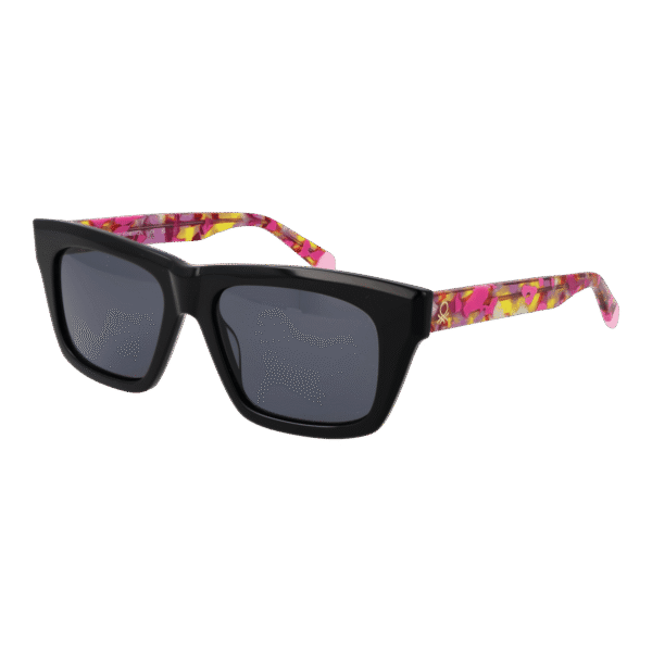 Benetton Rechteck Sonnenbrille BE5079 54001 in Schwarz – 45° Seitenansicht