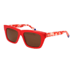 Benetton Rechteck Sonnenbrille BE5079 54205 in Rot – 45° Seitenansicht