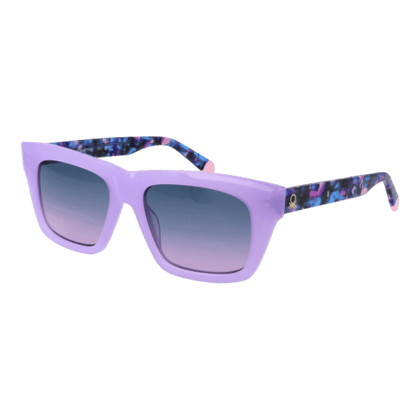 Benetton Sonnenbrille BE5079 54725 – 45° Seitenansicht Benetton Rechteck Sonnenbrille BE5079 54725 in Lila – 45° Seitenansicht