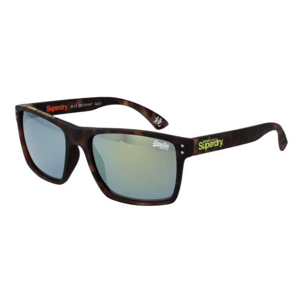 Superdry Rechteck Sonnenbrille SDS-KOBE 56122 in Braun – 45° Seitenansicht