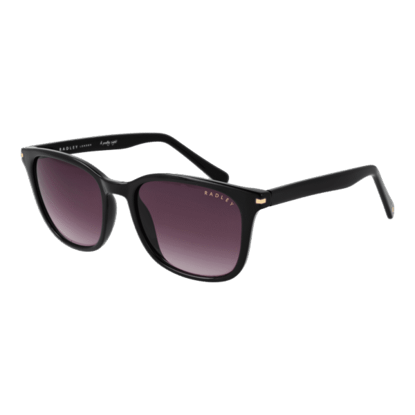 Radley Quadrat Sonnenbrille RDS-DILLY 52104 in Schwarz – 45° Seitenansicht