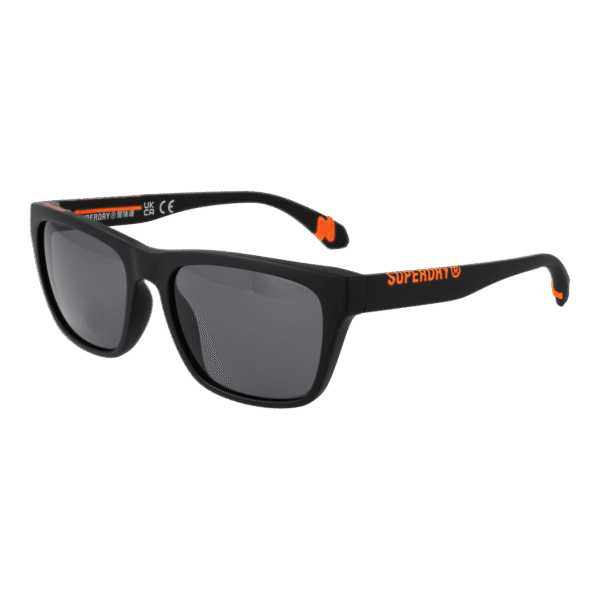 Superdry Rechteck Sonnenbrille SDS-5009 56104A in Schwarz – 45° Seitenansicht