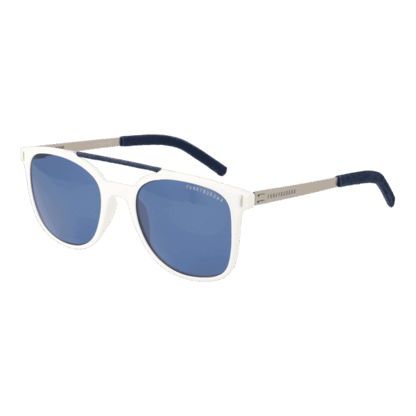 Funky Buddha Rechteck Sonnenbrille FBS2000 53005 in Weiß – 45° Seitenansicht