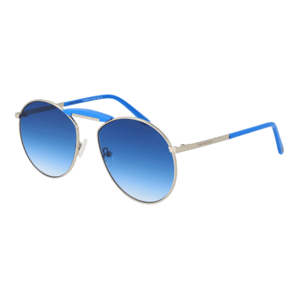 Funky Buddha Rund Sonnenbrille FBS2024 57004 in Silber – 45° Seitenansicht