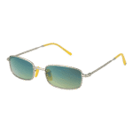 Funky Buddha Rechteck Sonnenbrille FBS2026 51002 in Silber – 45° Seitenansicht