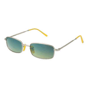 Funky Buddha Rechteck Sonnenbrille FBS2026 51002 in Silber – 45° Seitenansicht