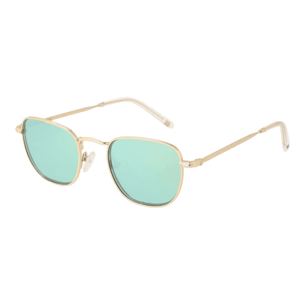 Funky Buddha Rechteck Sonnenbrille FBS2030 48001 in Gold – 45° Seitenansicht