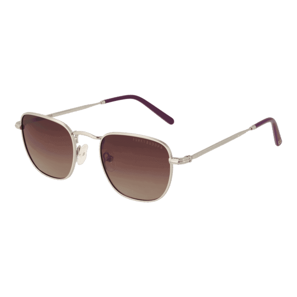 Funky Buddha Rechteck Sonnenbrille FBS2030 48003 in Silber – 45° Seitenansicht