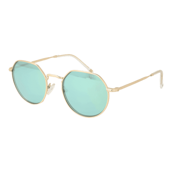 Funky Buddha Rechteck Sonnenbrille FBS2031 53001 in Gold – 45° Seitenansicht