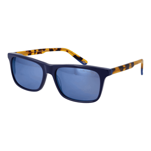 Funky Buddha Rechteck Sonnenbrille FBS2033 59001 in Blau – 45° Seitenansicht