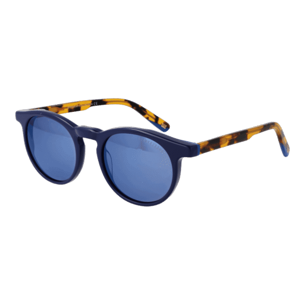 Funky Buddha Rund Sonnenbrille FBS2034 52001 in Blau – 45° Seitenansicht