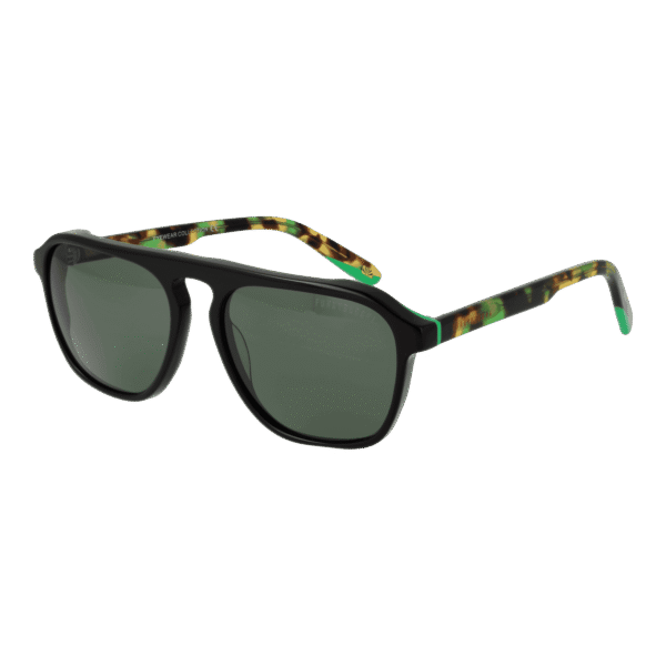 Funky Buddha Rechteck Sonnenbrille FBS2035 55003 in Schwarz – 45° Seitenansicht
