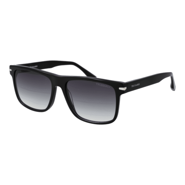 Trussardi Quadrat Sonnenbrille TSM9006 57A01 in Schwarz – 45° Seitenansicht