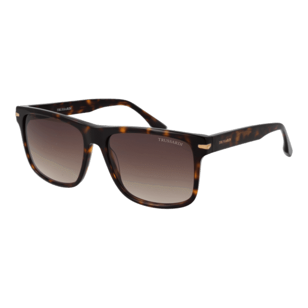 Trussardi Quadrat Sonnenbrille TSM9006 57G21 in Braun – 45° Seitenansicht