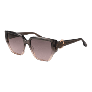 Trussardi Rechteck Sonnenbrille TSW9023 55C01 in Grau – 45° Seitenansicht